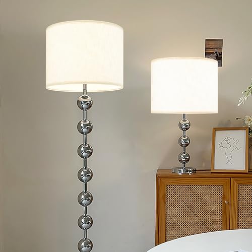 White Linen Drum Lamp Shades