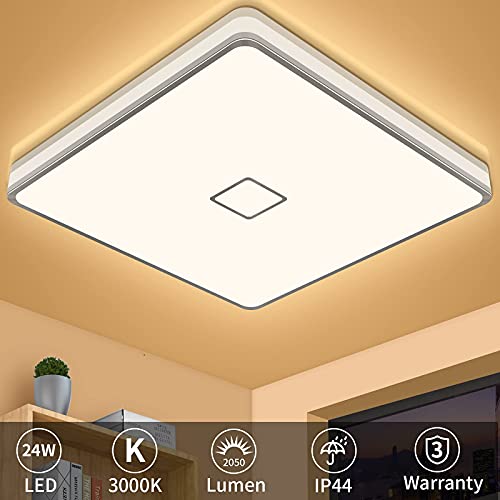 LED Ceiling Light Flush Mount 24W 12.6 inch Square LED Ceiling Lamp with 240Pcs Chips Without Flicker