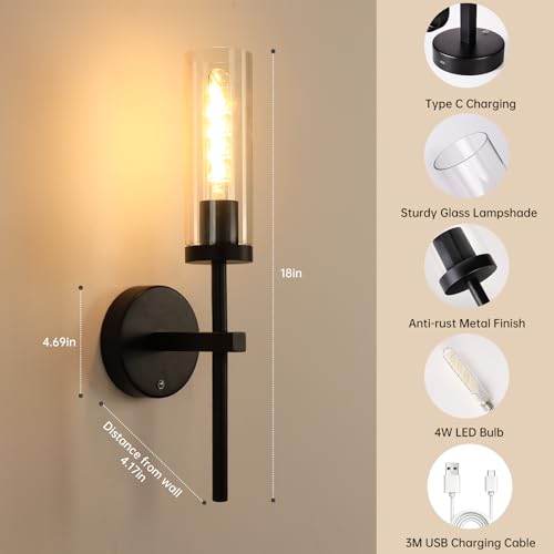 Battery Operated Wall Sconces Set of 2 (2 Count)