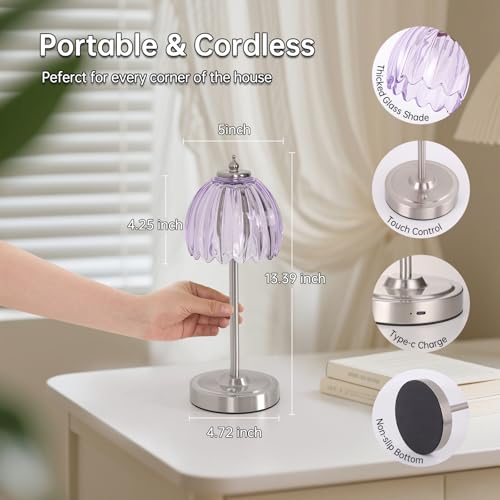 Tulip Table Lamp with 5200mAh Battery & Touch Control