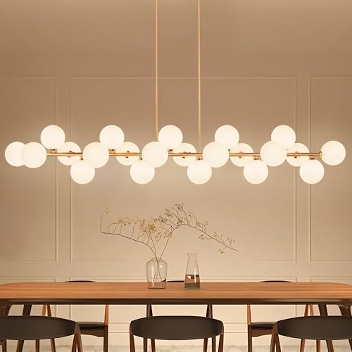 Gold Linear Chandelier Mid Century Modern Sputnik Large Long Pendant Light