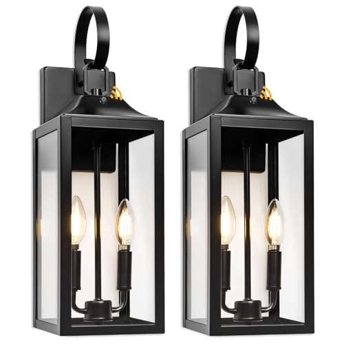 19" Black Dusk to Dawn Outdoor Light Fixture (2 Count)