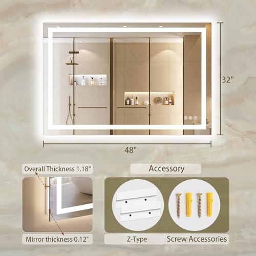 32"x48" LED Bathroom Mirror with Lights