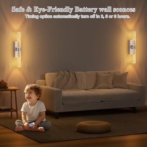 Battery Operated Wall Sconces Set of 2 (2 Count)