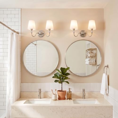 2 Light Vintage Bathroom Vanity Light Fixtures Over Mirror