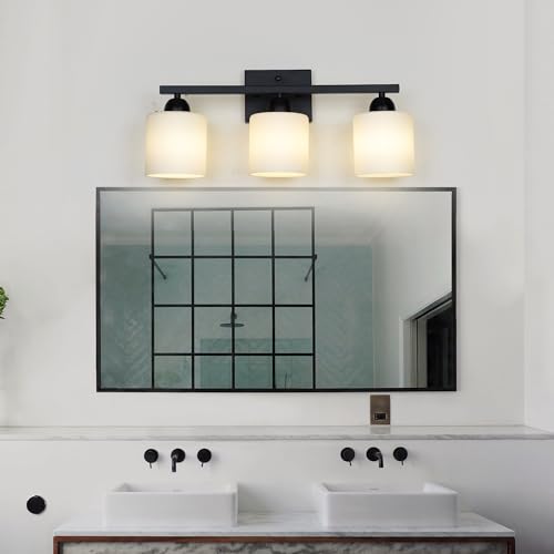 Milk Glass Vanity Lights for Bathroom