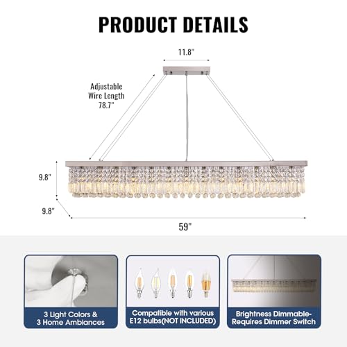 59 inch Modern Crystal Chandelier
