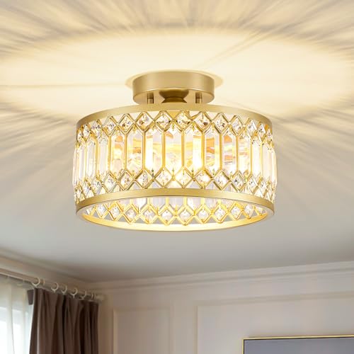 Crystal Gold Ceiling Light