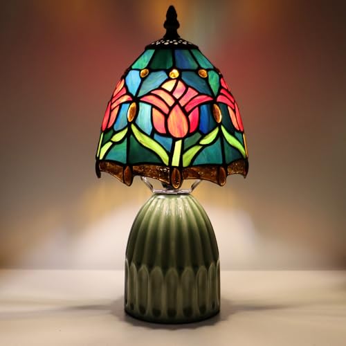 Tiffany Stained Glass Mushroom Table Lamp 12.5 Inch
