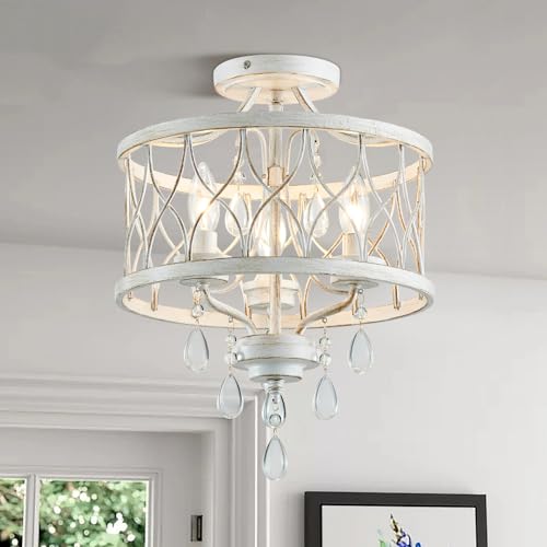 Farmhouse Crystal Ceiling Light Fixture (3 Count)