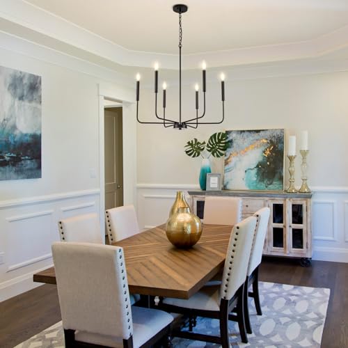 6 Light Black Farmhouse Chandelier