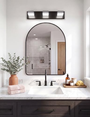 3 Light Bathroom Vanity Light (Black-5CCT / 24-Inch)