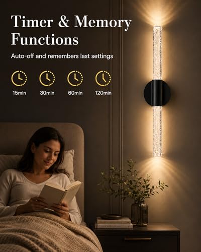 Black Rechargeable Wall Sconces Set of 2 (2 Count)