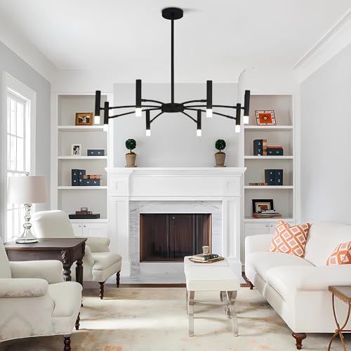 8 Light Black Sputnik Chandelier