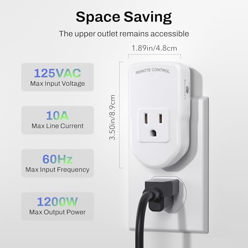 Wireless Remote Control Outlet Electrical Switch for Lights (5 Count)