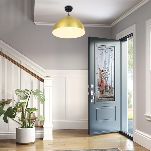 Large Brushed Gold Pendant Light