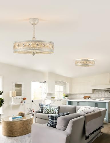 Art Deco Chandelier Ceiling Fan with Light