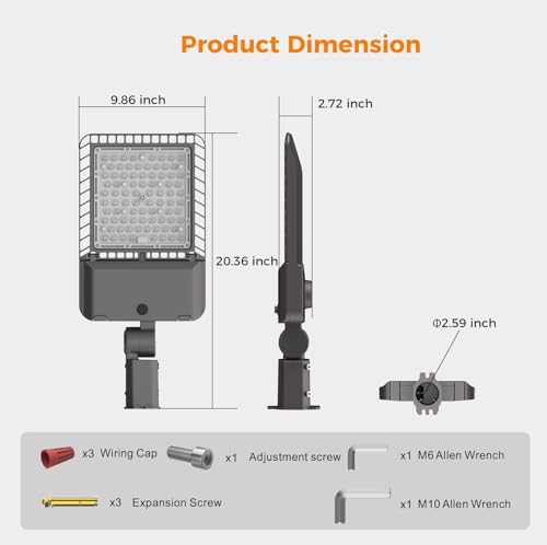 180W LED Parking Lot Light 45000LM Outdoor Street Lights 1 Pack