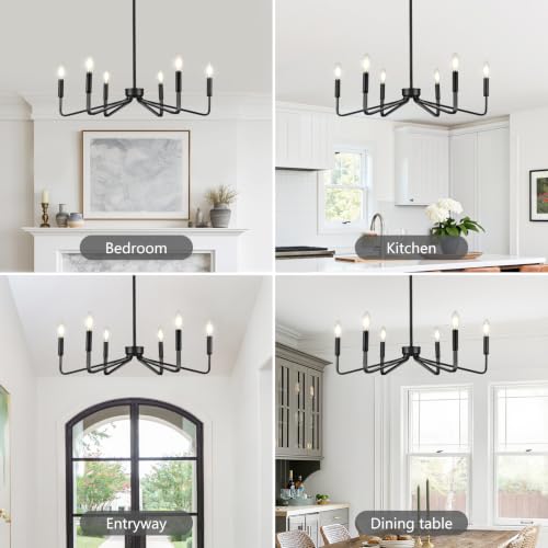 6 Light Black Dining Room Chandelier (6 Count)