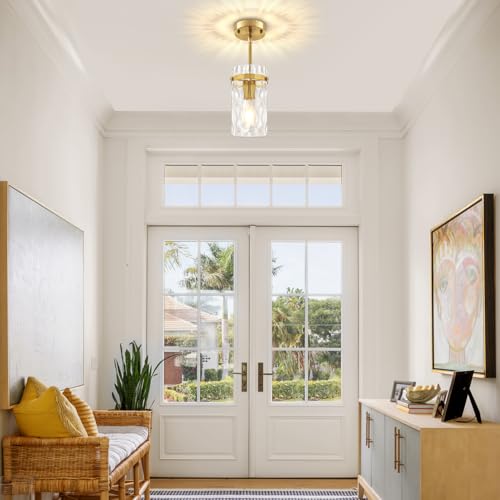 2 Pack Gold Pendant Lights Kitchen Island Modern Hanging Light Fixture (2 Count)
