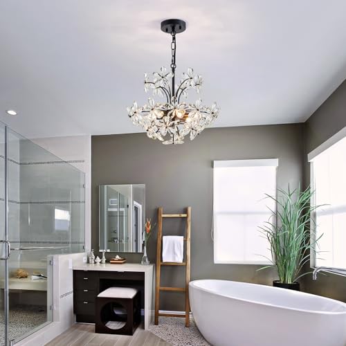 Crystal Chandelier Pendant Flushmount Ceiling Light Modern Lighting Fixture for Bedroom Hallway Bar Kitchen Bathroom
