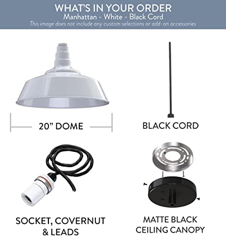 Industrial Pendant Light 20 Inch Extra Large Steel Warehouse Dome