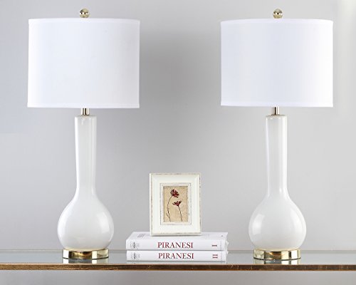 Lighting Collection Mae Long Neck Modern Contemporary White Ceramic 31 (2 Count)