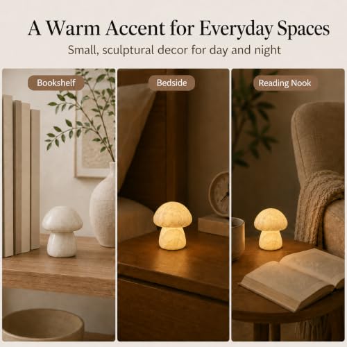 Natural Marble Mushroom Table Lamp