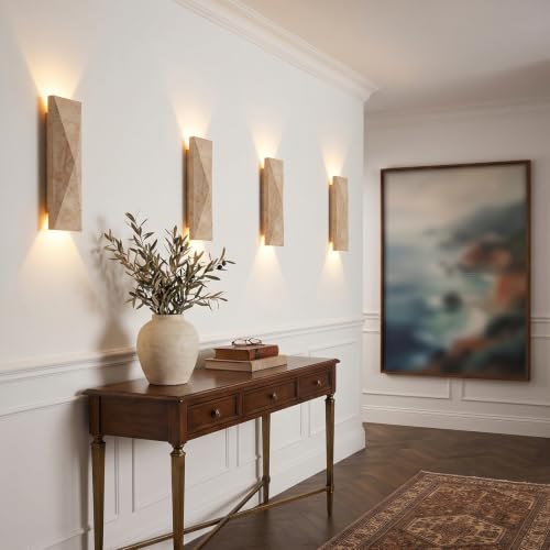 Modern Travertine Wall Sconce