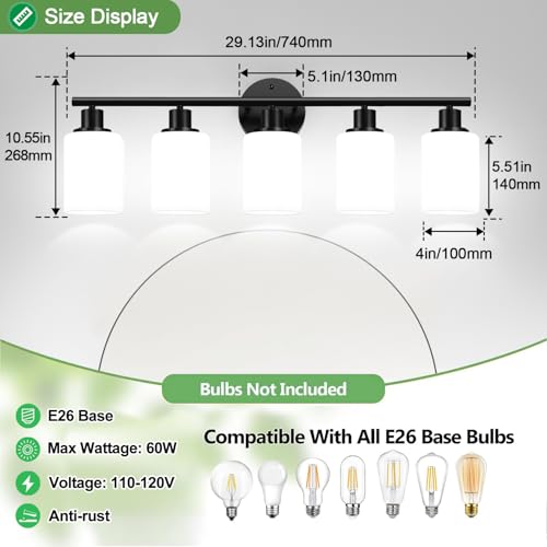 5 Light Bathroom Light Fixtures