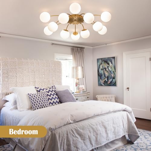 12 Light Milk Glass Pendant Light