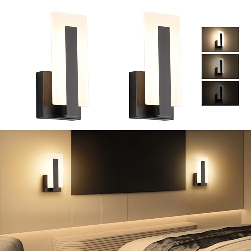 Modern LED Wall Sconce Dimmable Wall Mounted Lamp Set of 2 (2 Count)