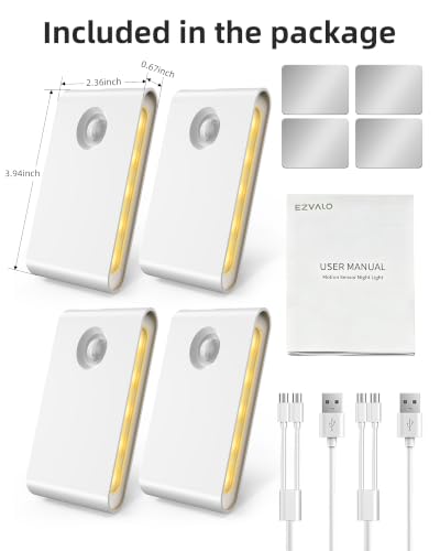 4 Pack Motion Sensor Night Lights Indoor (4 Count)