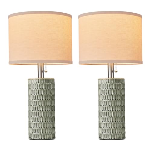 20.5" Modern Ceramic Table Lamps for Bedroom Set of 2 (2 Count)