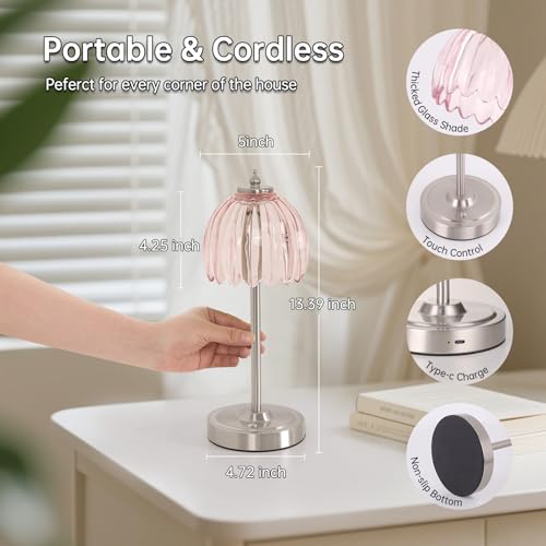 Tulip Table Lamp with 5200mAh Battery & Touch Control