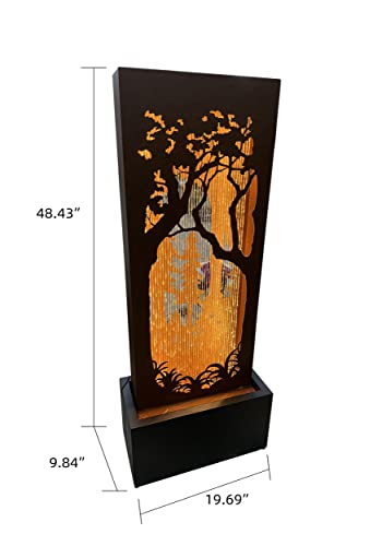 Forest Hollow Carved Fountain with LEDs