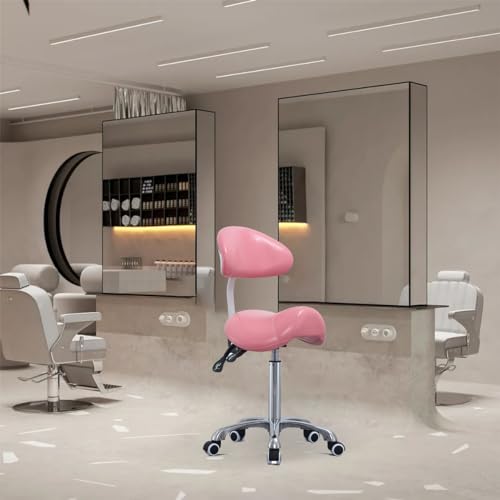 Saddle Stool Rolling Chair with Back Support