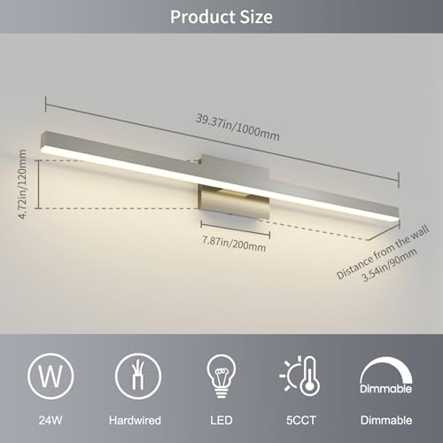 Brushed Nickel Bathroom Vanity Light Fixture Over Mirror