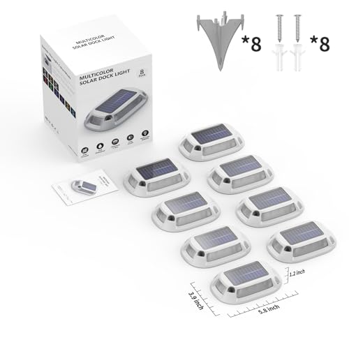 Aluminum Alloy Solar Dock Lights (8 Count)