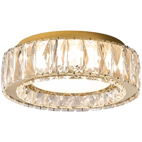 11 Inch Dimmable Luxury Crystal LED Flush Mount Ceiling Light