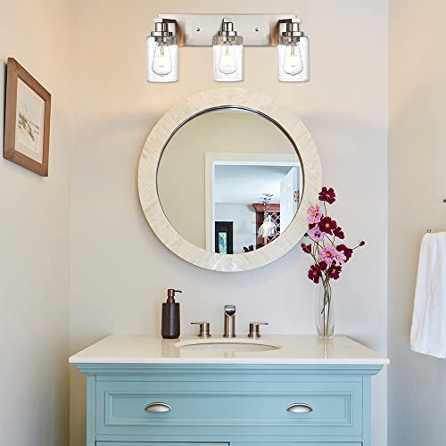Brushed Nickel Bathroom Vanity Light Over Mirror
