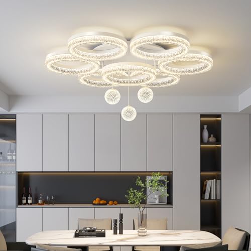 Modern Crystal Rings Ceiling Light