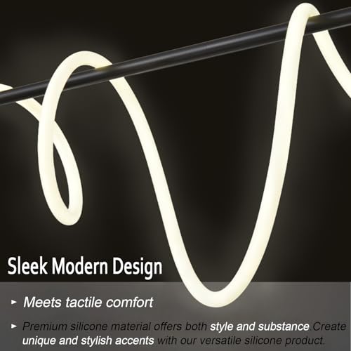 Modern LED Pendant Light Kitchen Island Lighting Black Modern Led Chandelier Light Fixture for Dining Room 70.86 inch DIY Outlook 3