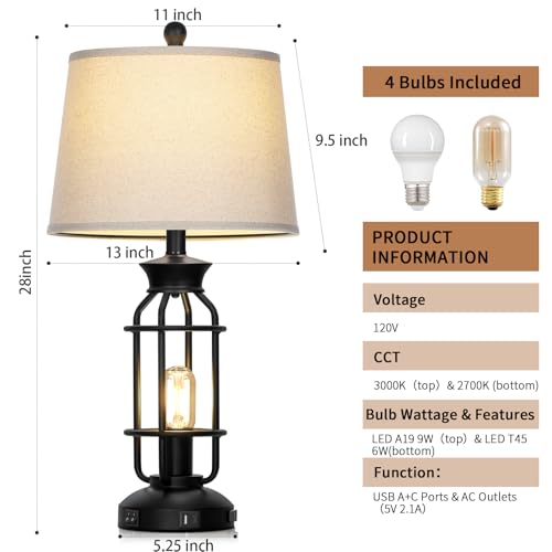 28" Tall Farmhouse Table Lamp for Living Room