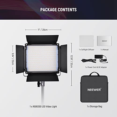 RGB1200 RGB LED Video Light Panel with APP