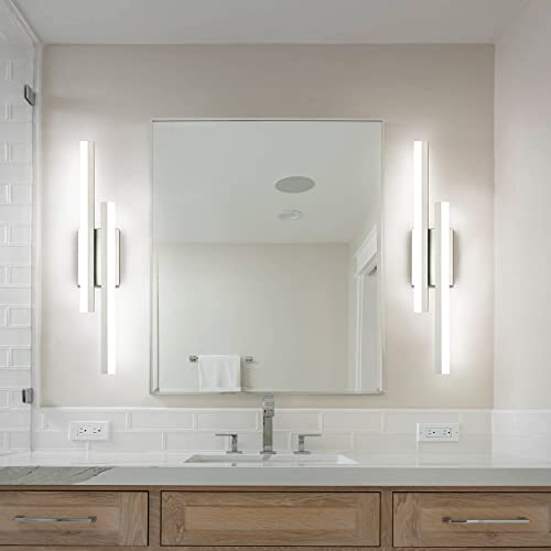 24 Inch LED Vanity Light Brushed Nickel Bathroom Light Fixtures Over Mirror Modern Bath Lighting Bar 5CCT