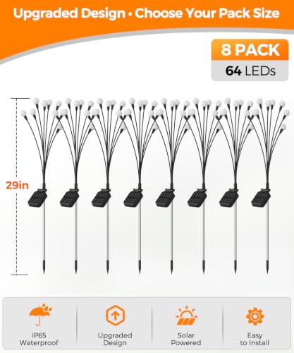 8 Pack Solar Garden Lights 64 LED (8 Count)