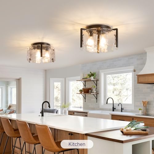 Black Semi Flush Mount Ceiling Light