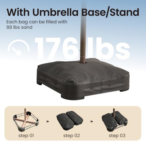 14.5 Ft X 8.3 Ft Rectangular Led Light Market Umbrella With Remote & App