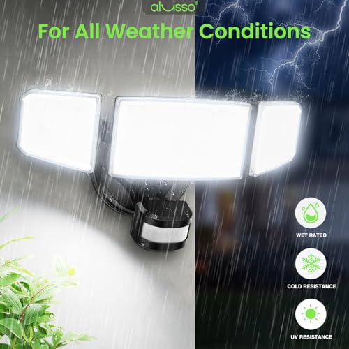Metal Heads Motion Sensor Outdoor Lights 60W 6000LM 120V ETL Listed